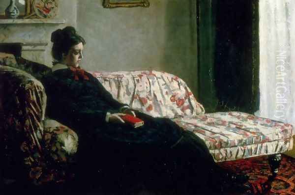 Meditation (Madame Monet On The Sofa) Oil Painting by Claude Oscar Monet