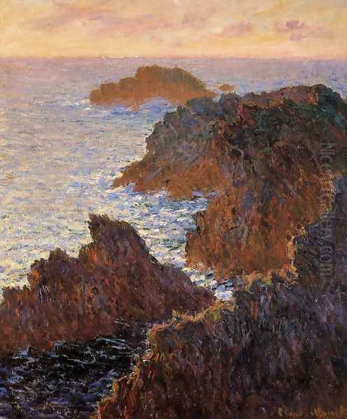 Rocks At Belle Ile Port Domois Oil Painting by Claude Oscar Monet