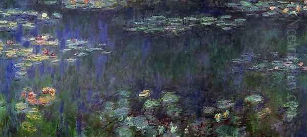 Green Reflection (left half) Oil Painting by Claude Oscar Monet