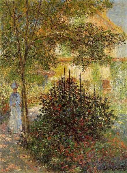 Camille Monet In The Garden At The House In Argenteuil Oil Painting by Claude Oscar Monet