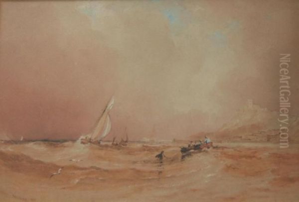 A Stiff Breeze Oil Painting by Anthony Vandyke Copley Fielding