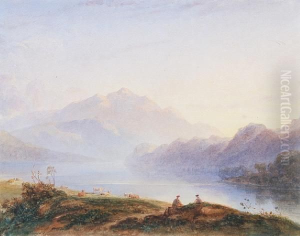 Morning, Loch Achray And Ben Venue Oil Painting by Anthony Vandyke Copley Fielding