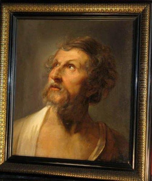 Studyof A Male Head Oil Painting by Anthony Vandyke Copley Fielding