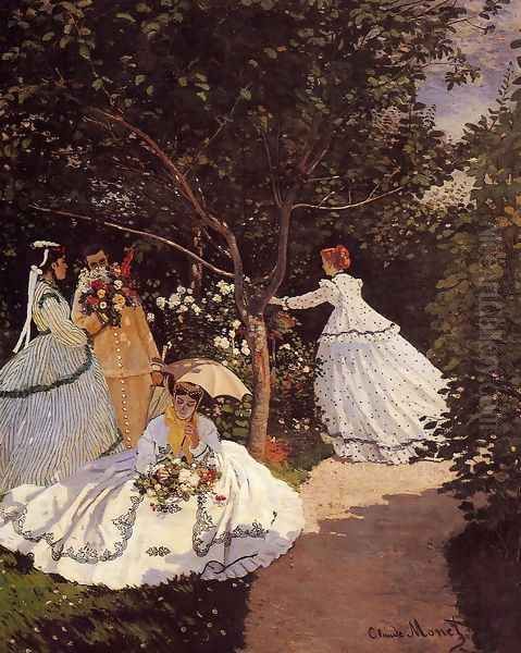 Women In The Garden Oil Painting by Claude Oscar Monet