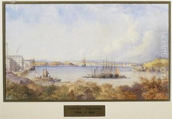 View Of Portsmouth Harbour Oil Painting by Anthony Vandyke Copley Fielding