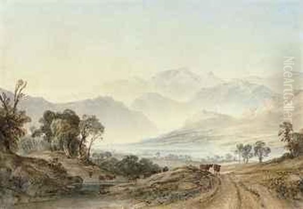 A Mountain Landscape, Possibly In The Lake District Oil Painting by Anthony Vandyke Copley Fielding