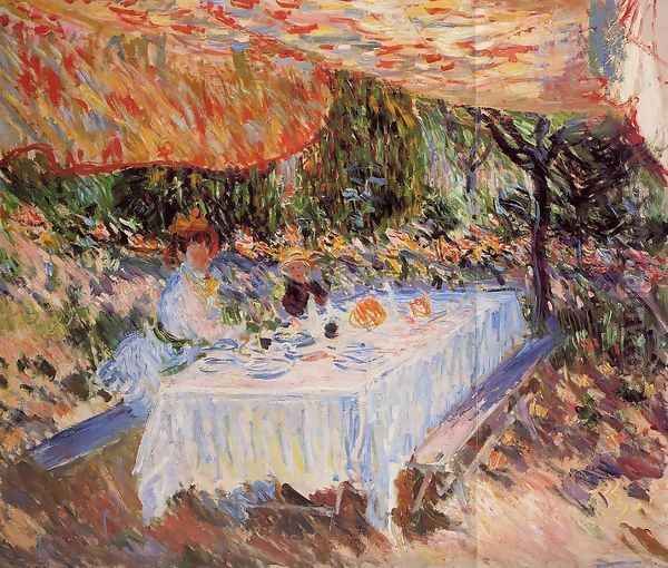 Luncheon Under The Canopy Oil Painting by Claude Oscar Monet