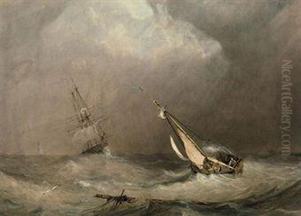 Rough Weather Oil Painting by Anthony Vandyke Copley Fielding