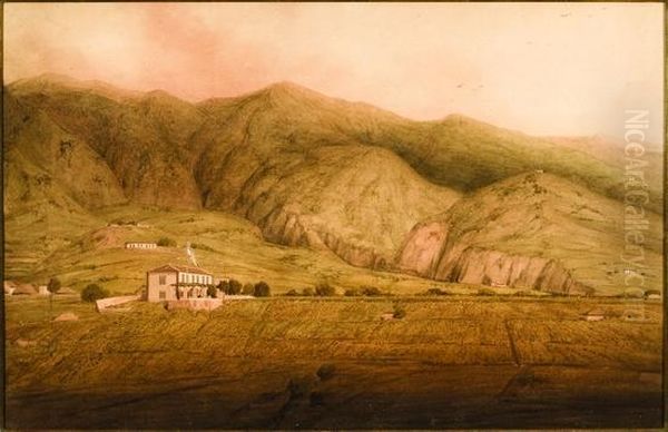 House In The Mountains Oil Painting by Anthony Vandyke Copley Fielding