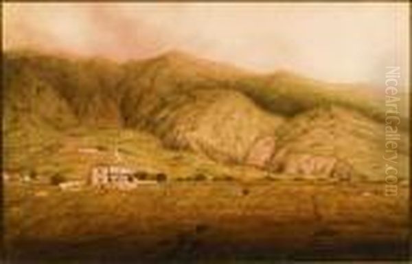 House In The Mountains Oil Painting by Anthony Vandyke Copley Fielding