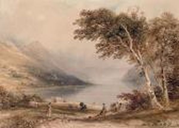 Loch Katrine, Perthshire, Scotland Oil Painting by Anthony Vandyke Copley Fielding