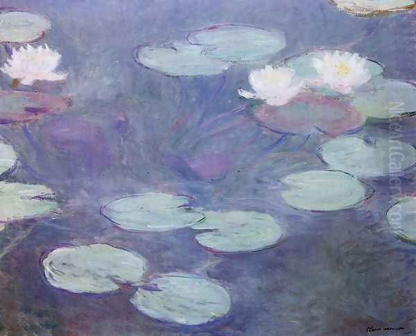 Pink Water Lilies Oil Painting by Claude Oscar Monet