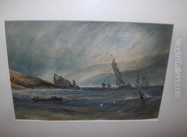 Marine Scene Oil Painting by Anthony Vandyke Copley Fielding