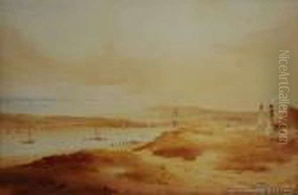 View Of Exmouth November 4 1828 Oil Painting by Anthony Vandyke Copley Fielding