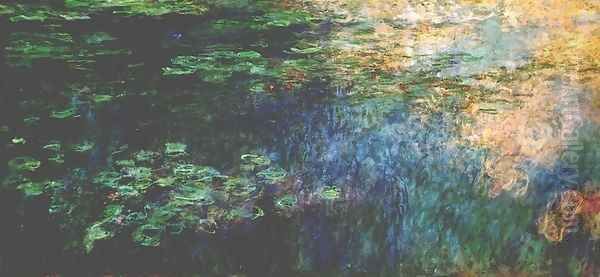 Reflections On The Water Oil Painting by Claude Oscar Monet