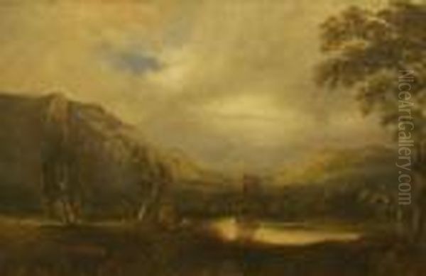 Mountainous Landscape With Lake Oil Painting by Anthony Vandyke Copley Fielding