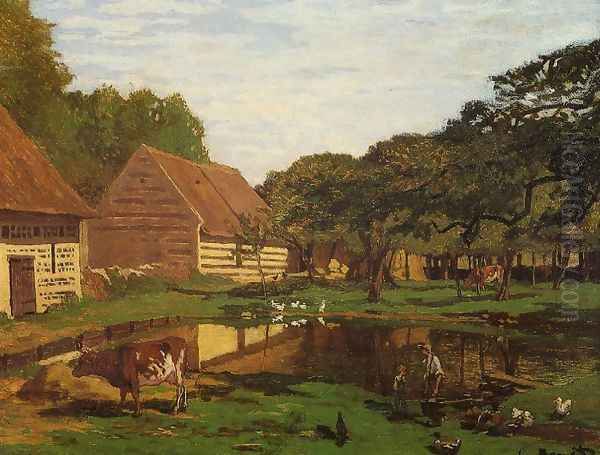 Farmyard In Normandy Oil Painting by Claude Oscar Monet