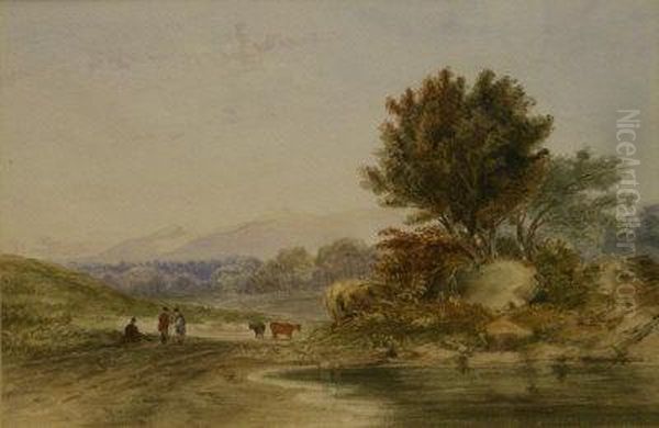 Vale Of Clwyd Oil Painting by Anthony Vandyke Copley Fielding