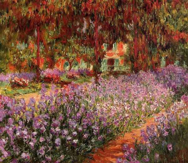 The Garden Aka Irises Oil Painting by Claude Oscar Monet