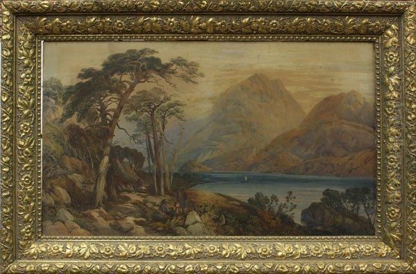 Figures In Anextensive Landscape Oil Painting by Anthony Vandyke Copley Fielding