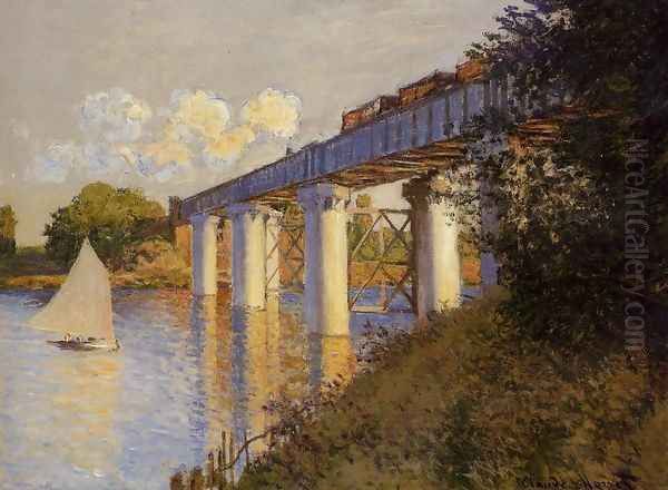 The Railway Bridge At Argenteuil3 Oil Painting by Claude Oscar Monet