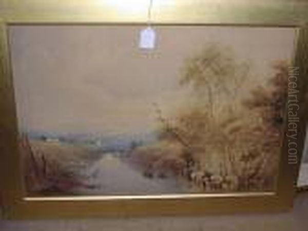 River Scene Oil Painting by Anthony Vandyke Copley Fielding