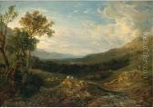 The Valley Of The Clyde Oil Painting by Anthony Vandyke Copley Fielding