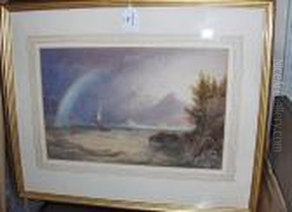 Rainbow Over A Sicilian Coastline Oil Painting by Anthony Vandyke Copley Fielding