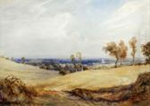 The Sussex Downs Oil Painting by Anthony Vandyke Copley Fielding