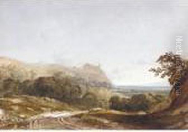 Harlech Castle From The North, Merionethshire Oil Painting by Anthony Vandyke Copley Fielding