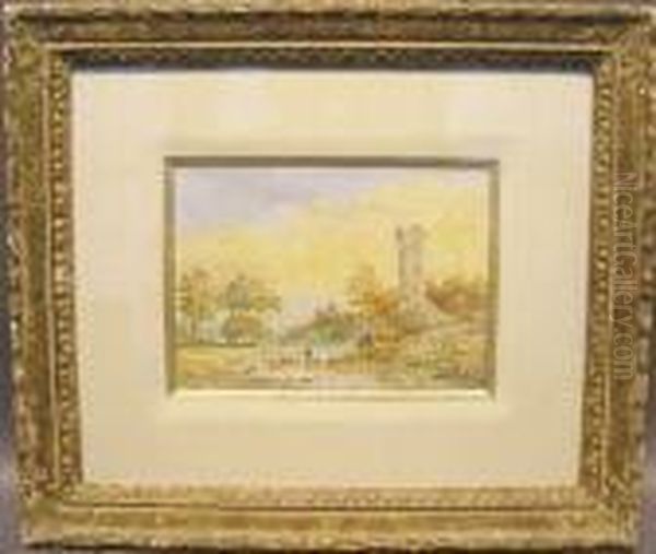 Landscape With Ruins Oil Painting by Anthony Vandyke Copley Fielding