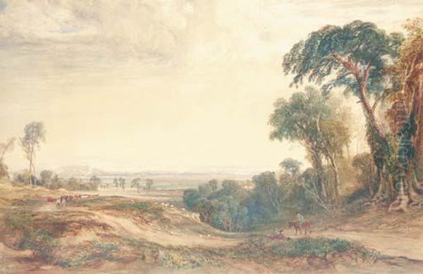 The Vale Of Neath Oil Painting by Anthony Vandyke Copley Fielding