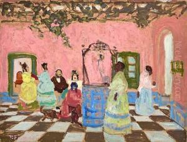 En Familia Oil Painting by Pedro Figari