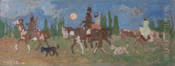 A La Fiesta Oil Painting by Pedro Figari