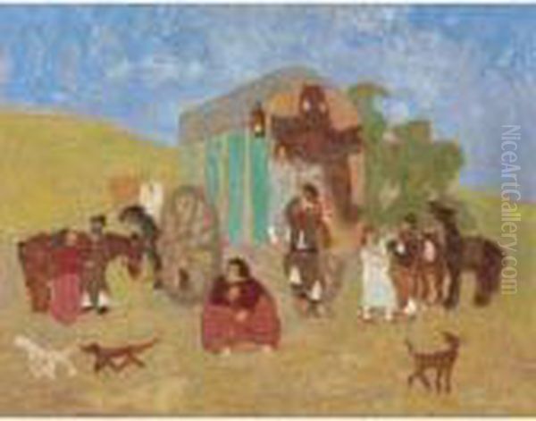 Quitanderas Oil Painting by Pedro Figari