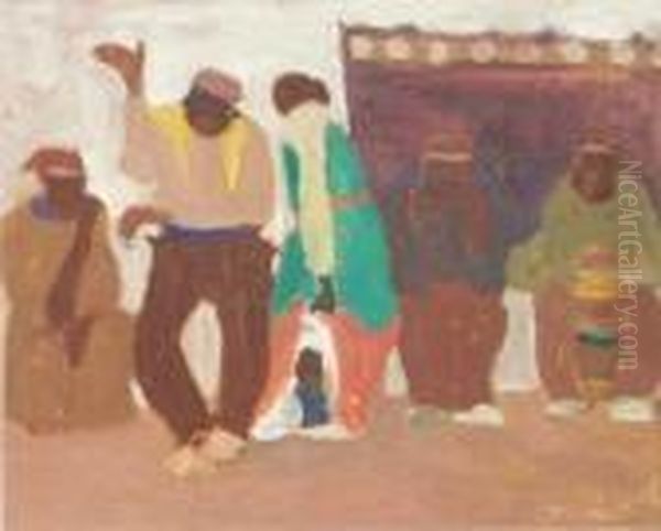 Candombe Nanduti Oil Painting by Pedro Figari