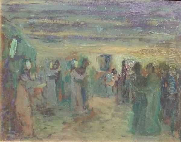 Bailongo En El Galpon De La Estancia Delos Guiraldes Oil Painting by Pedro Figari