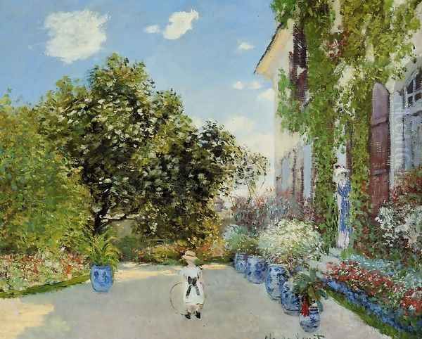 The Artists House At Argenteuil Oil Painting by Claude Oscar Monet