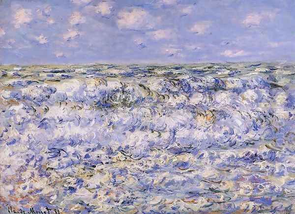 Waves Breaking Oil Painting by Claude Oscar Monet