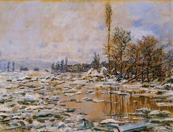 Breakup Of The Ice Lavacourt Oil Painting by Claude Oscar Monet