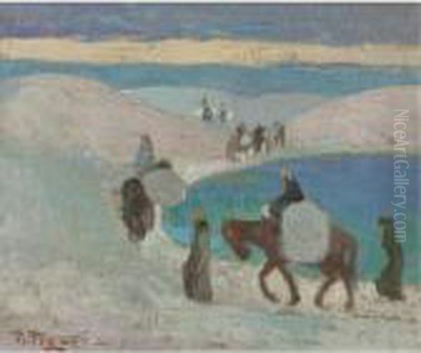 Lavanderas Oil Painting by Pedro Figari