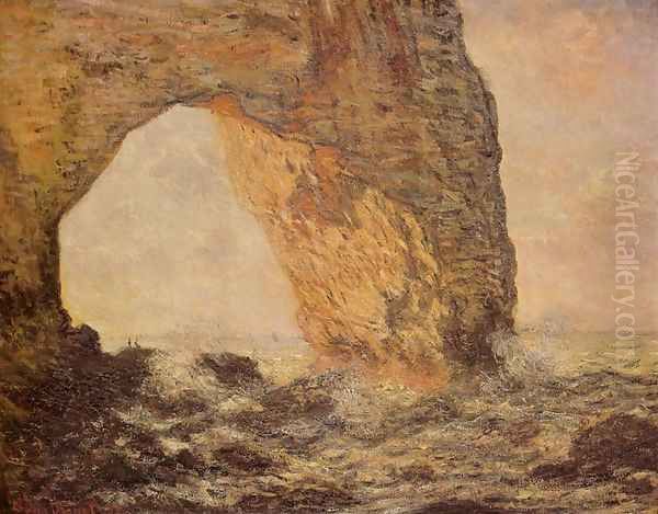 Cliff at Etretat (La Manneporte) Oil Painting by Claude Oscar Monet