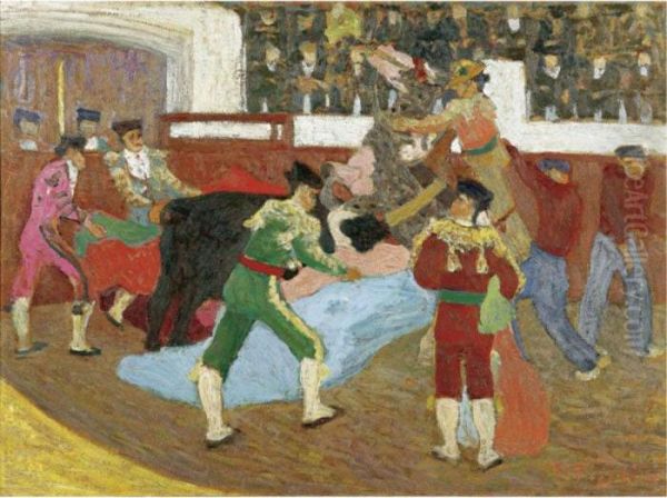 Corrida Oil Painting by Pedro Figari