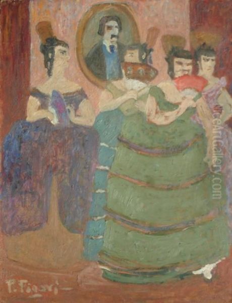 Alarma Oil Painting by Pedro Figari