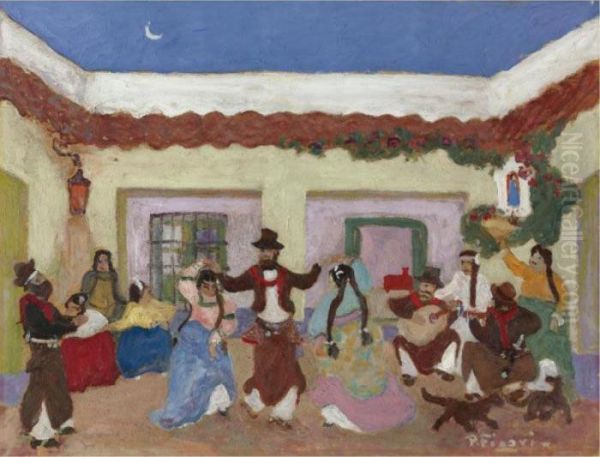 El Palito Oil Painting by Pedro Figari