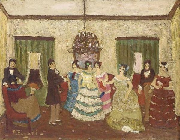 Reunion Colonial Oil Painting by Pedro Figari