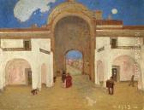 Mercado Viejo Oil Painting by Pedro Figari