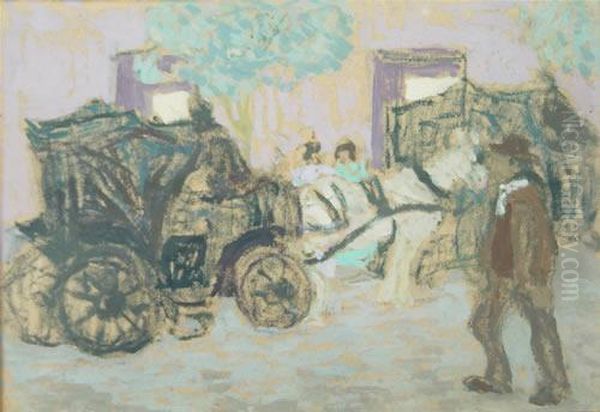 Coche Oil Painting by Pedro Figari