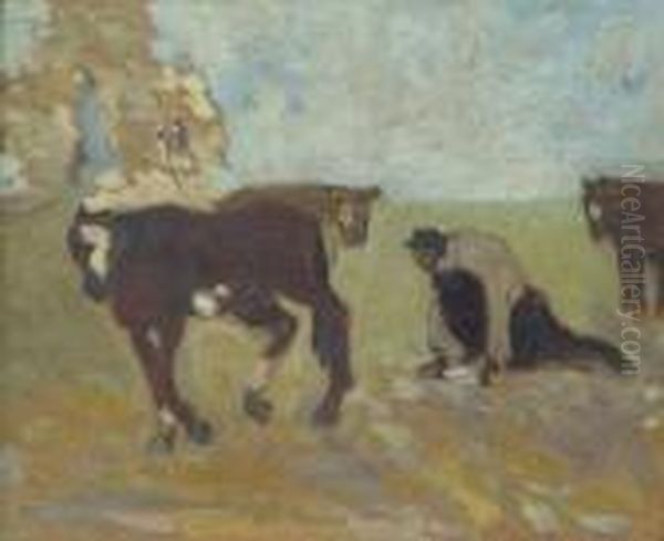 Vuelta La Pisada Oil Painting by Pedro Figari