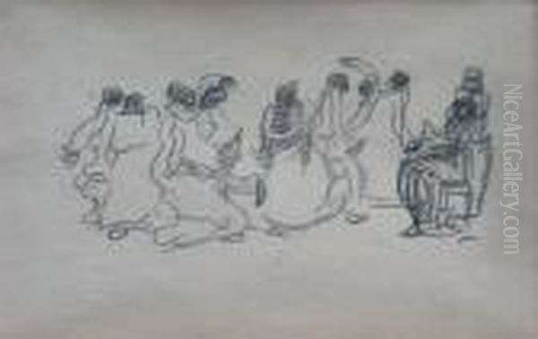 Candombe Oil Painting by Pedro Figari